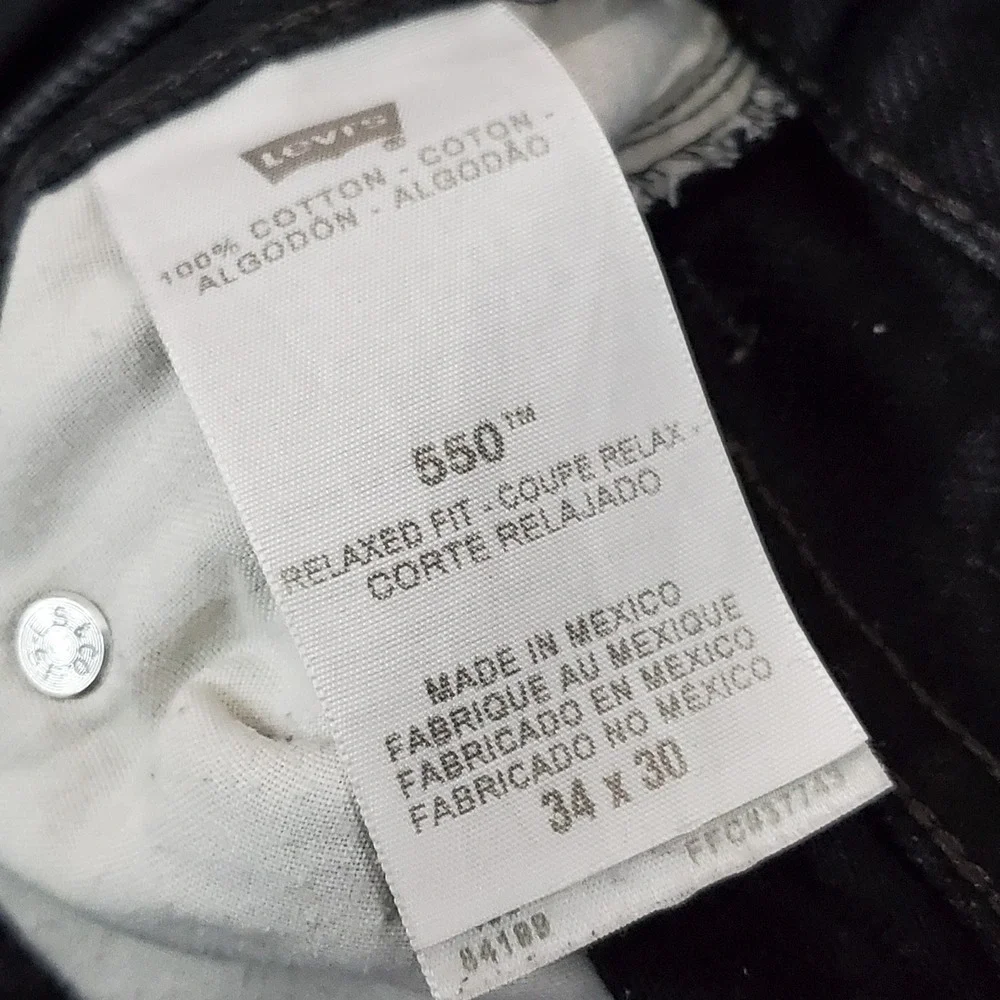 Levi's 550 Men Jeans 34X30 Black Denim Relaxed Fit Straight Baggy Y2K